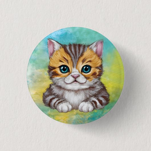 猫のイラスト 缶バッジ (正面)
