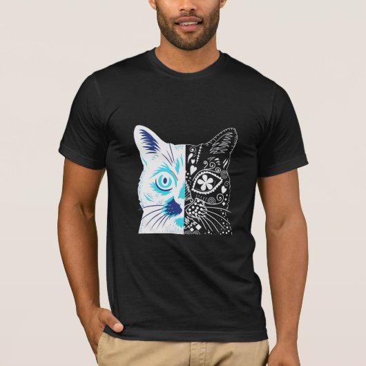 猫のイラスト Tシャツ (正面)