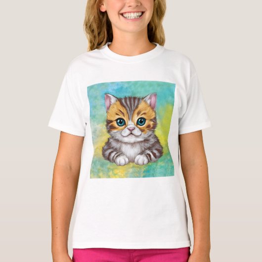 猫のイラスト Tシャツ (正面)