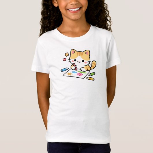 猫のイラスト Tシャツ (正面)