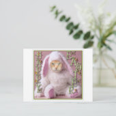 猫のイースターのウサギクロウド シーズンポストカード (スタンド正面)