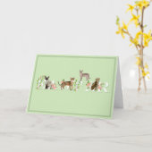 猫のイースターカード カード (黄色い花)