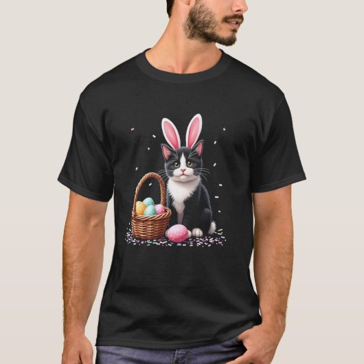 猫のイースターバスケット Tシャツ (正面)
