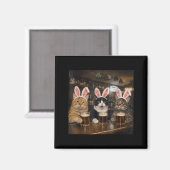 猫のイースターTシャツ メンズ レディース マグネット (正面/裏面)