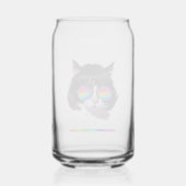 猫のウィッグ+サングラス (絵画 #1 + RGB) ガラス缶 (正面)