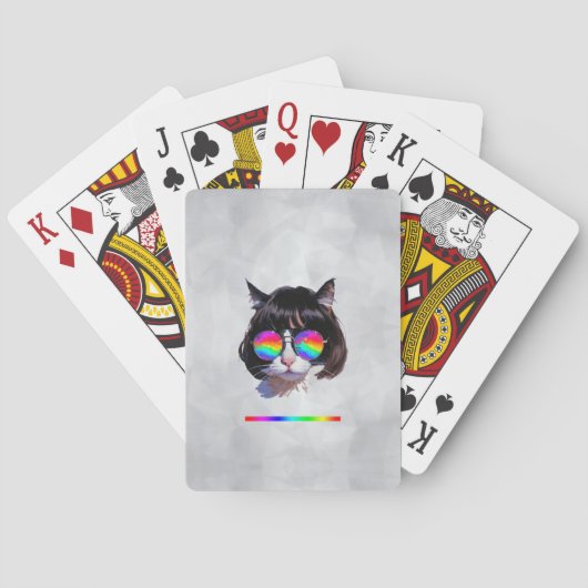 猫のウィッグ+サングラス (絵画 #1 + RGB) トランプ (裏面)