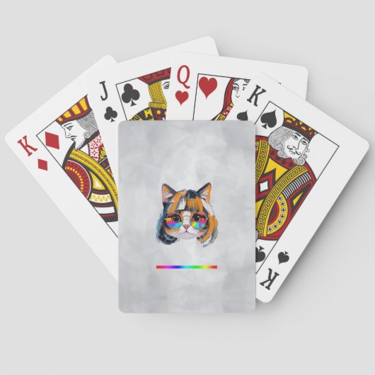 猫のウィッグ+サングラス (絵画 #2 + RGB) トランプ (裏面)