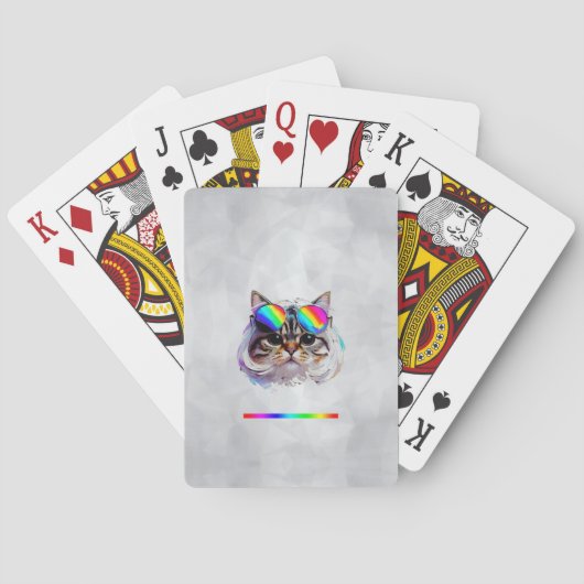 猫のウィッグ+サングラス (絵画 #3 + RGB) トランプ (裏面)