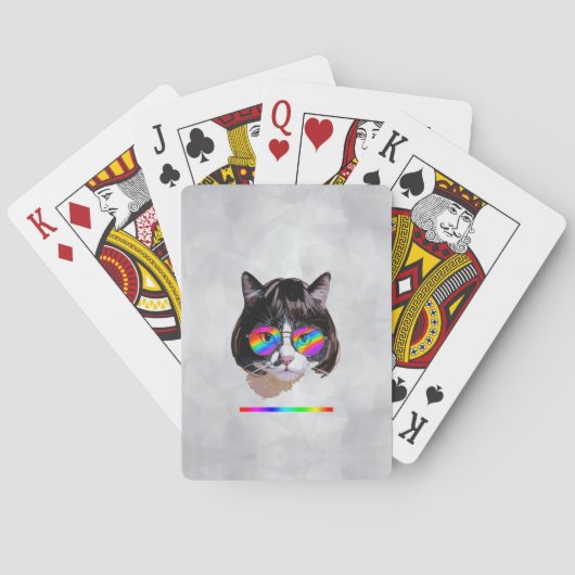 猫のウィッグ+サングラス (絵画 #8 + RGB) トランプ (裏面)