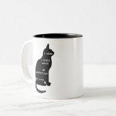 猫のエドガー・アラン・ポーの引用文として神秘的 ツートーンマグカップ (正面左)