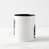 猫のエドガー・アラン・ポーの引用文として神秘的 ツートーンマグカップ (中央)