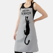 猫のエプロンおもしろいにぶら下がった付いたスクラッチ製 エプロン (インサイチュ)
