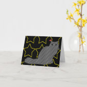 猫のエルビス/ライブラブ笑い カード (黄色い花)