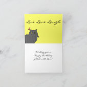 猫のエルビス/ライブラブ笑い カード (内部)
