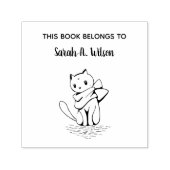 猫のエレガントスカーフの本が本にパーソナライズされた属する セルフインキングスタンプ (デザイン)