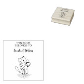 猫のエレガントスカーフの本が本にパーソナライズされた属する ラバースタンプ (押印)