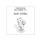 猫のエレガントスカーフの本が本にパーソナライズされた属する ラバースタンプ (インプリント)