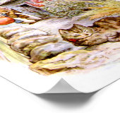 猫のオブジェを見るブンニーズ ポスター (角)