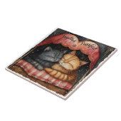 猫のオブジェ図解入りの、写真付きのクト タイル (側面)