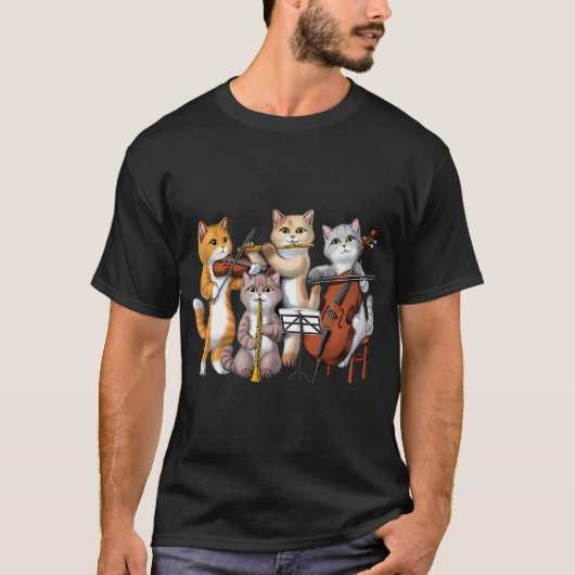 猫のオーケストラ ミュージシャン Tシャツ (正面)