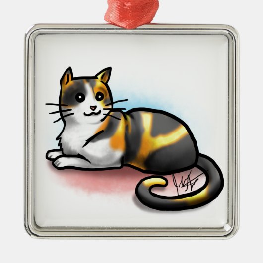 猫のオーナメント-さらさ メタルオーナメント (正面)