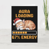 猫のオーラ読み込み中 67% エネルギー満載 面白い Z世代のミーム カード (正面)