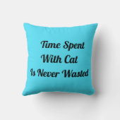 猫のカスタマイズされたPet Quote Blueで過ごす時間 クッション (裏面)