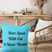 猫のカスタマイズされたPet Quote Blueで過ごす時間 クッション