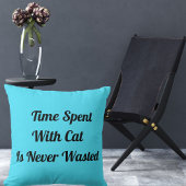 猫のカスタマイズされたPet Quote Blueで過ごす時間 クッション