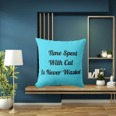 猫のカスタマイズされたPet Quote Blueで過ごす時間 クッション