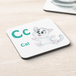 猫のカスタマイズABC: 文字C - 名前を追加 コースター