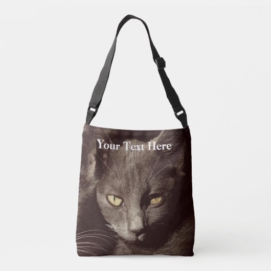 猫のカスタムな全にプリントの十字の遺体袋 クロスボディバッグ (裏面)