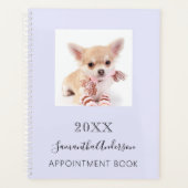 猫のカスタムフォトラベンダー プランナー手帳 (正面)