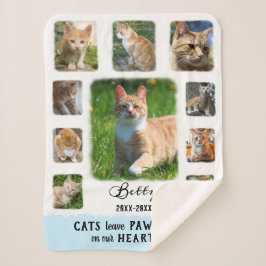 猫のカスタム写真縁どの色あせ シェルパブランケット