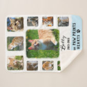 猫のカスタム写真縁どの色あせ シェルパブランケット (正面(横))