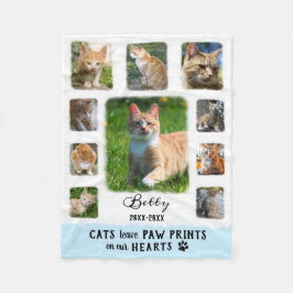 猫のカスタム写真縁どの色あせ フリースブランケット