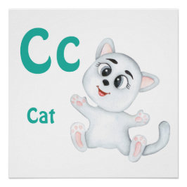 猫のカスタムABC: Cの文字 - 名前を追加 ポスター