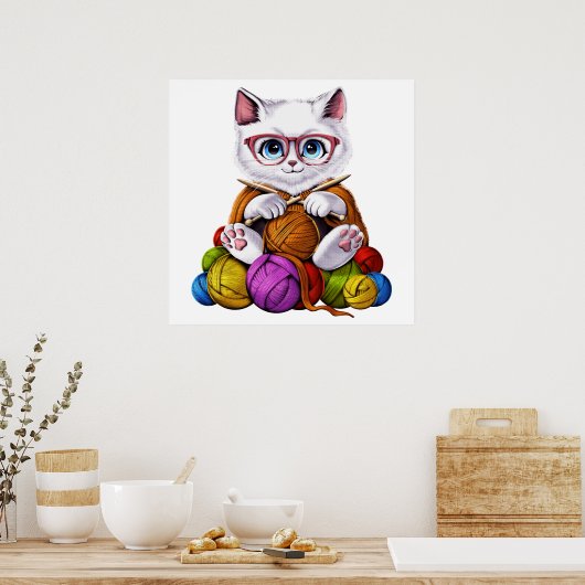 猫のカチカチ ポスター (キッチン)