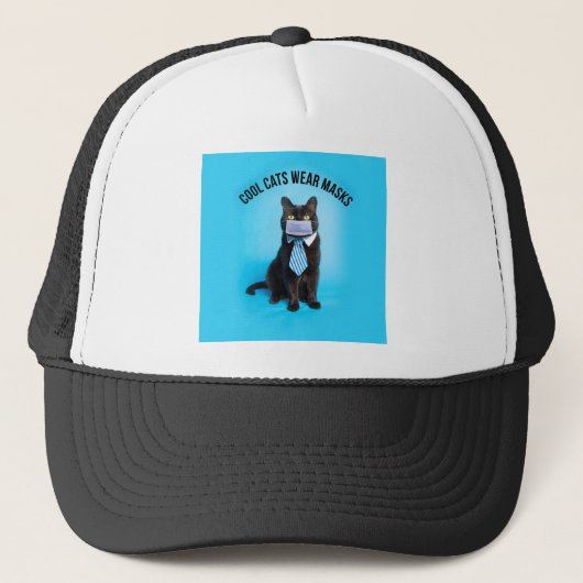 猫のカッコいい衣服マスク キャップ (正面)