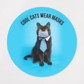 猫のカッコいい衣服マスク ラベル (デザイン1)
