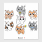 猫のカッコいい集合 シール (シート)