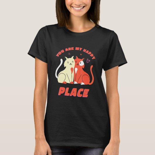 猫のカップルの名言 Tシャツ (正面)