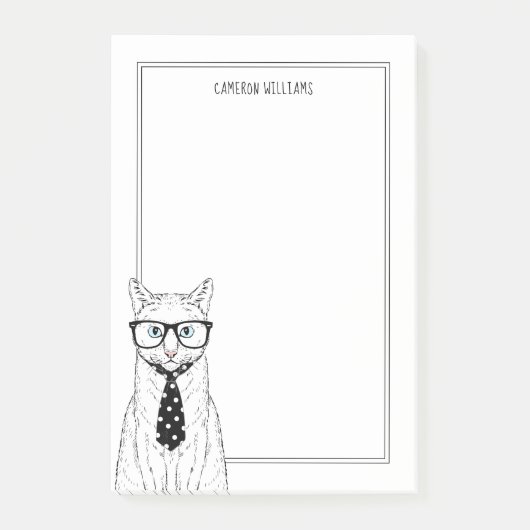 猫のカップル|はあなたの名前を加えます ポストイット (正面)