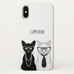 猫のカップル はあなたの名前を加えます iPhone X ケース