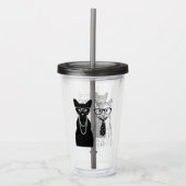 猫のカップル アクリルタンブラー (正面)