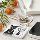 猫のカップル キーホルダー (正面右)