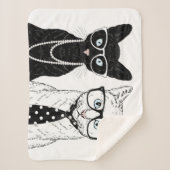 猫のカップル シェルパブランケット (正面)