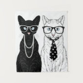 猫のカップル タペストリー (正面)