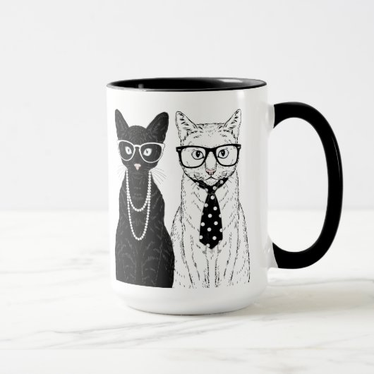 猫のカップル マグカップ (右)