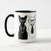 猫のカップル マグカップ (左)